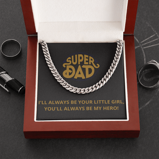 Cuban Link Chain. Happy Father's Day. For Dad. Father. Papa. Super Dad.