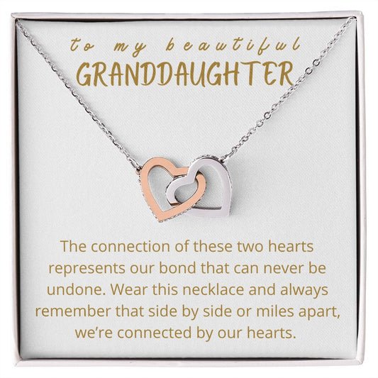 To my beautiful granddaughter. Special Bond. Connected by heart. From Grandma & Grandpa.