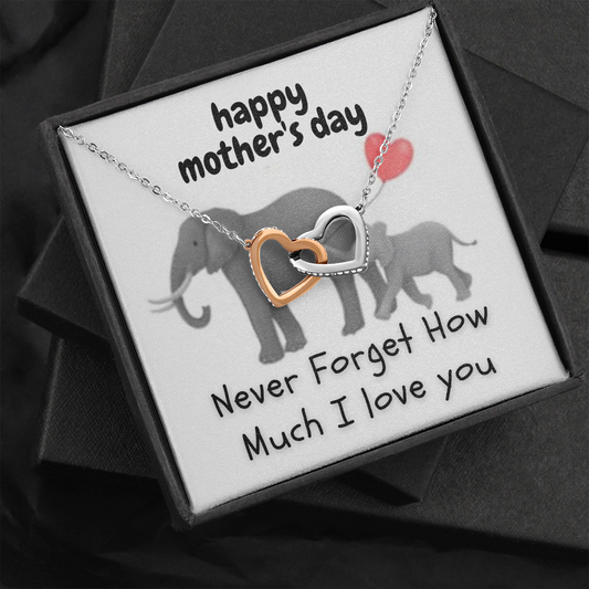 Mother's Day. Never forget I love you. Interlocking Hearts Necklace.